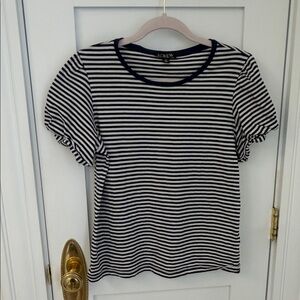 J. Crew Navy & White Striped Short Sleeve Tee